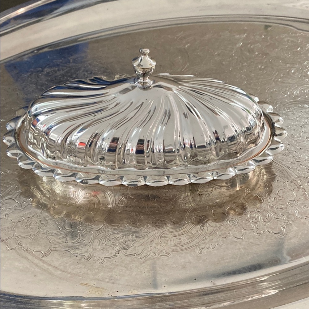 Elegant Silver plate Butter Dish